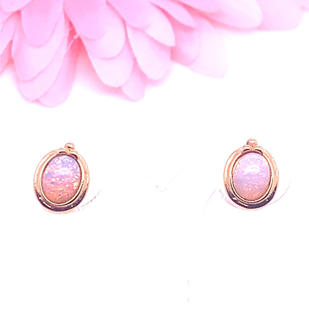 Elegant Opal Stud Earrings